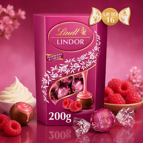 Lindt lindor raspberry cream - raspberry,